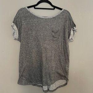 Abercrombie and Fitch dark grey, short sleeved shirt. Size medium. Fit oversized